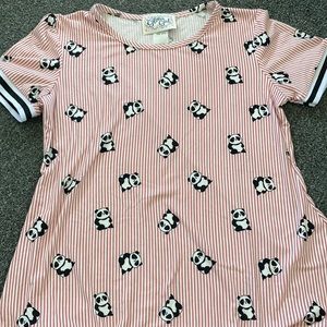 Cute pink and yellow panda shirt